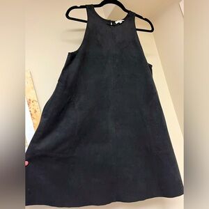 Wilfred/Aritzia faux suede black mini shift dress size SMALL